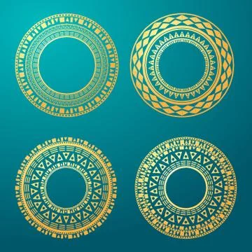 Geometric mandala element made in vector. Vintage decorative elements. Waterc Stock Illustration