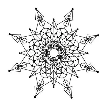 Geometric mandala ornament vector Stock Illustration