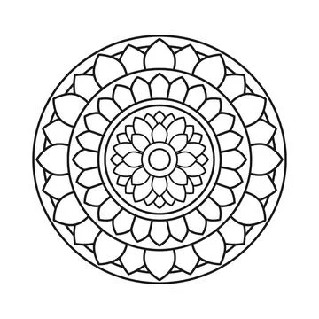 Geometric mandala pattern for coloring books and activity sheets Stock Illustration