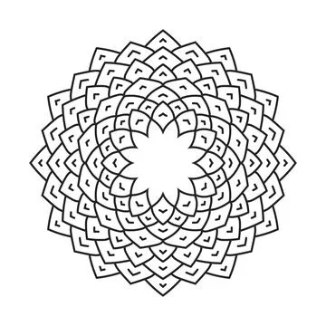 Geometric Mandala Pattern Ornament Decor on a White Background イラスト素材