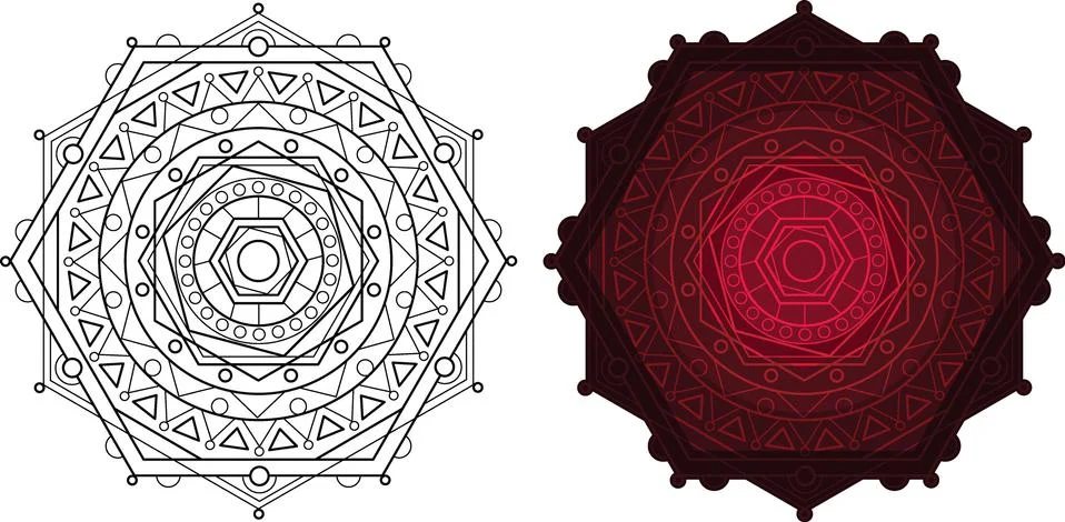 Geometric mandala. Round pattern for coloring book. Stock Illustration