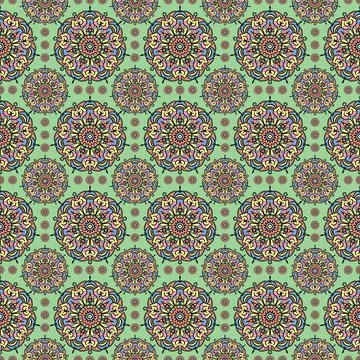 Geometric mandala seamless pattern Stock Illustration