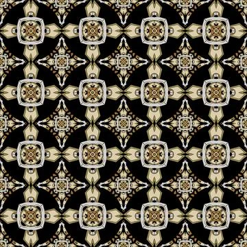 Geometric mandala seamless pattern Stock Illustration