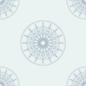 Geometric Mandala Seamless Pattern Vector 스톡 일러스트