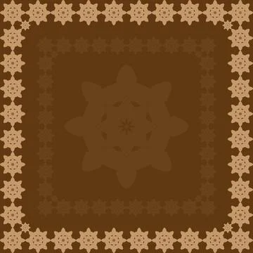 Geometric Mandala Tile Print Pattern Modern Brown Scarf Motif Art Print Decorati Stock Illustration