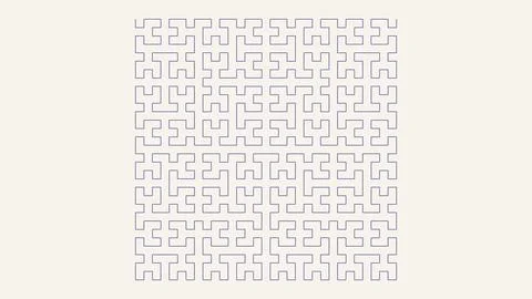 Geometric maze pattern abstract design with interconnected lines on plain b.. Stock Illustration