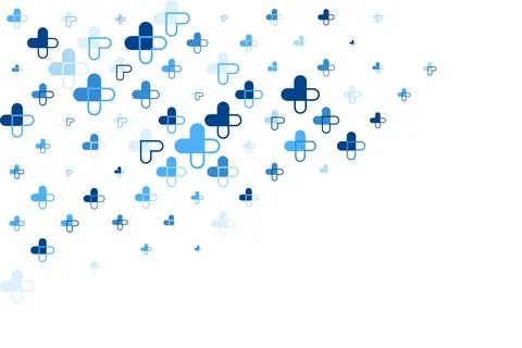 Geometric Medical Cross Vector Pattern for Blue Healthcare Background Decor.. Stock Illustration
