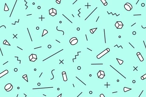 Geometric memphis pattern. Seamless graphic pattern 80s-90s trendy styles Stock Illustration