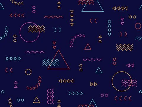 Geometric memphis seamless pattern Stock Illustration