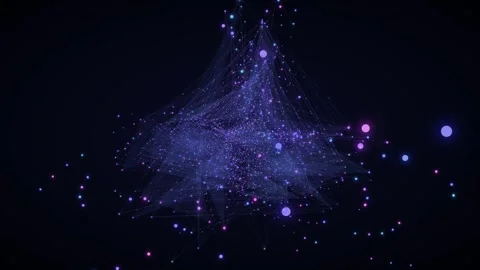 Geometric Mesh Network Loop - Glowing Particle Tech Structure Backdrop Video stock 341786698