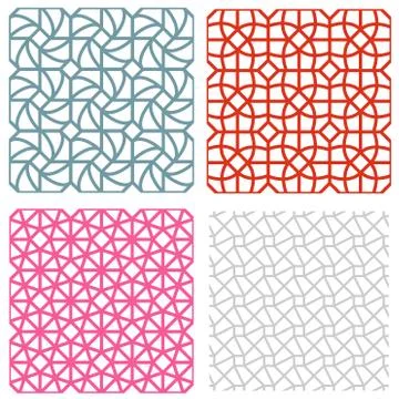 Geometric mesh seamless pattern in korean style Stock Illustration