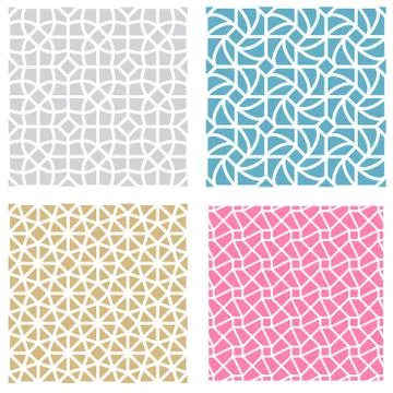 Geometric mesh seamless pattern in mosaic style Stock Illustration