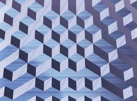 A geometric metallic blocks background, 3d render Illustrazione stock