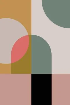 Geometric Midcentury Wall Decor Background Vector Stock Illustration
