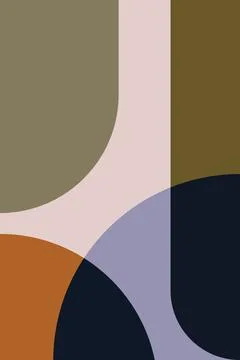 Geometric Midcentury Wall Decor Background Vector Illustrazione stock