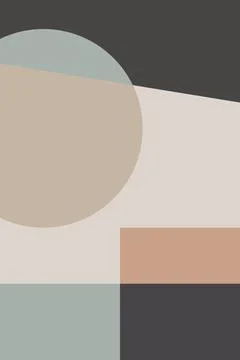 Geometric Midcentury Wall Decor Background Vector Stock Illustration