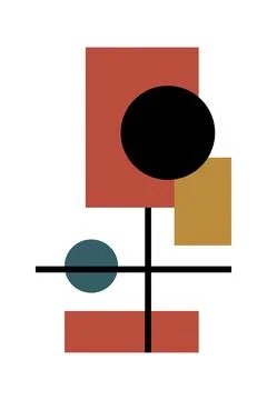 Geometric Midcentury Wall Decor Background Vector Stock Illustration