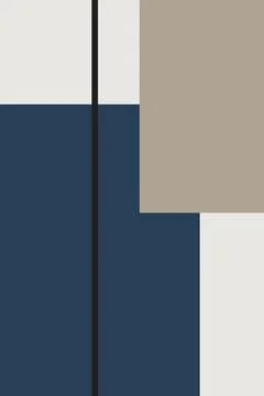Geometric Midcentury Wall Decor Background Vector Stock Illustration