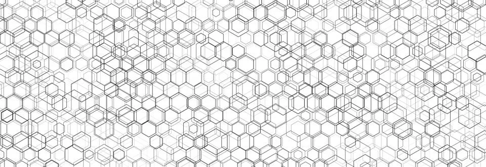 Geometric minimal background with abstract linear hexagons grid イラスト素材