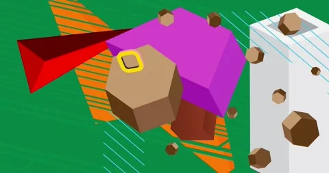 Geometric Minimal elements animation Stock Footage 307369307