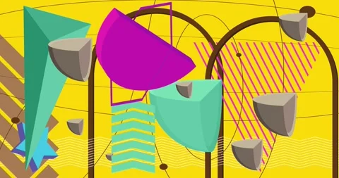 Geometric Minimal elements video Stock Footage 307369310
