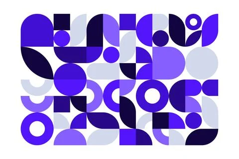 Geometric minimal pattern. Simple shapes modern swiss bauhaus background 스톡 일러스트