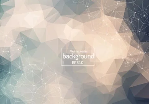 Geometric minimal Polygonal background molecule and communication. Connected  Stock Illustration