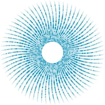 Geometric minimal tech blue halftones spiral dotted lines abstract background イラスト素材