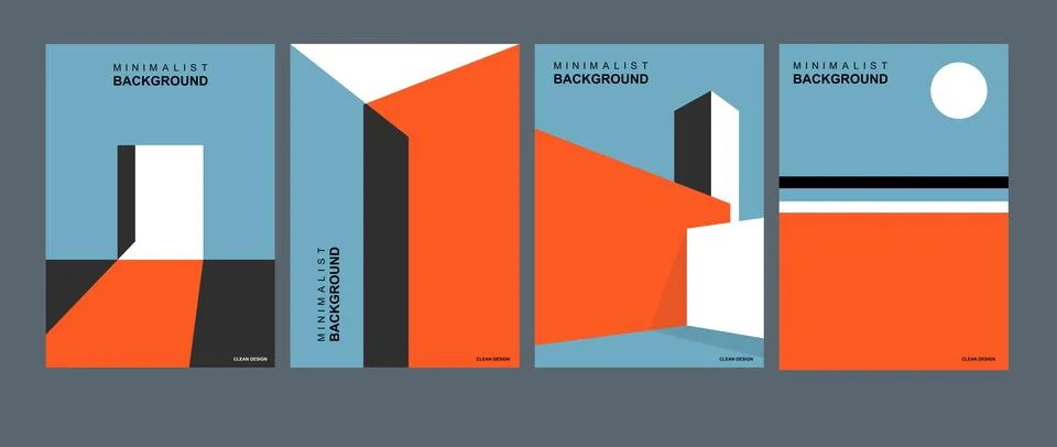 Geometric minimalism and abstraction. Minimalistic abstract geometric design for Stock Illustration