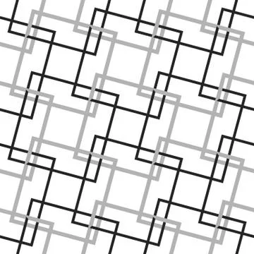 Geometric, minimalist pattern with intersecting squares. Monochrome, grayscal Stockillustratie