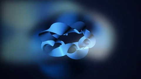 Geometric mobius ribbon twisting seamless loop motion background Stock Footage 343799432