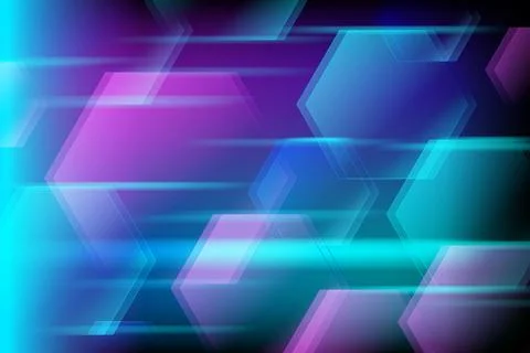 Geometric models neon lights background Stock Illustration