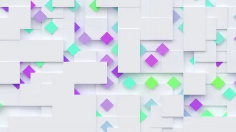 Geometric modern animated seamless looping abstract background. 3d render Stock Footage 159858920
