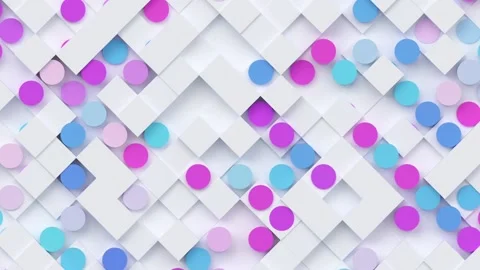 Geometric modern animated seamless looping abstract background. 3d render Stock Footage 160727123