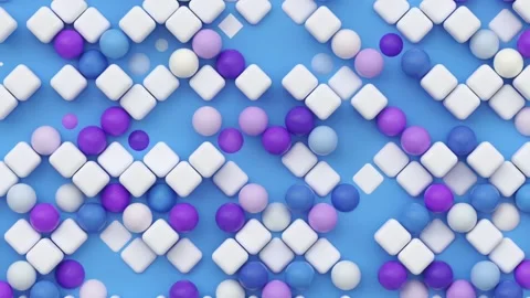 Geometric modern animated seamless looping abstract background. 3d render Stock Footage 161593390