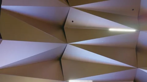 Geometric Modern Ceiling Design with Abstract Architectural Lighting Stock-Footage 338071366