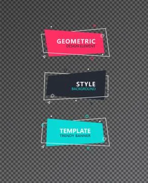 Geometric modern graphic elements set. Graphic design trend Stock Illustration