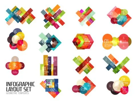Geometric modern infographic options templates Illustrazione stock