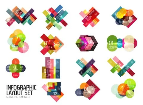 Geometric modern infographic options templates Illustrazione stock