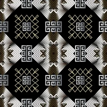 Geometric modern seamless pattern. Black vector geometry abstract background  Illustrazione stock