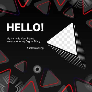 Geometric Modern Tech digital Banner. Design for your solo traveling blog. Put Stock Illustration