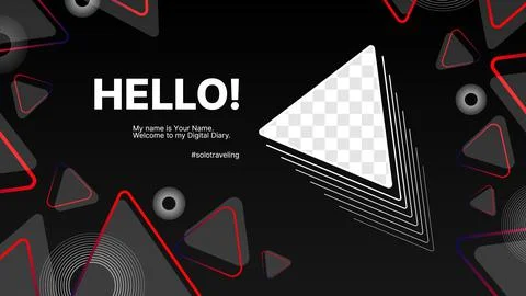 Geometric Modern Tech digital Banner. Design for your solo traveling blog. Put Stock Illustration