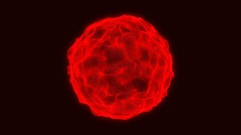 Geometric modern technology concept with glowing sphere dots. Looped distor.. Illustrazione stock