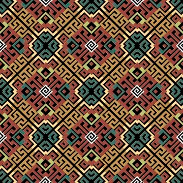 Geometric modern vector seamless pattern. Abstract tribal ethnic style backgr Stock Illustration