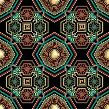 Geometric modern vector seamless pattern. Abstract tribal ethnic style backgr Illustrazione stock