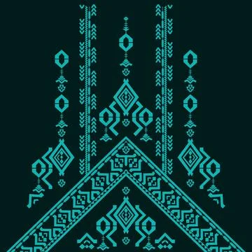 Geometric monochrome abstract pattern, border Stock Illustration