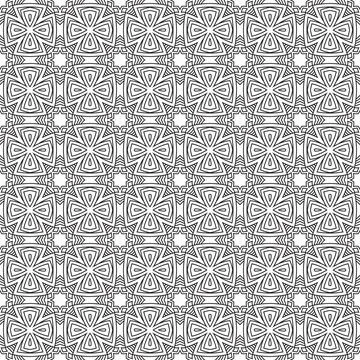 Geometric monochrome pattern design, textile background, seamless repeat, d.. 스톡 일러스트