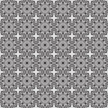 Geometric monochrome pattern, seamless textile design, repeating background.. Illustrazione stock