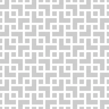 Geometric monochrome seamless pattern in asian style Stock Illustration
