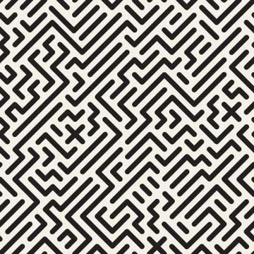 Geometric monochrome striped seamless pattern. Illustrazione stock
